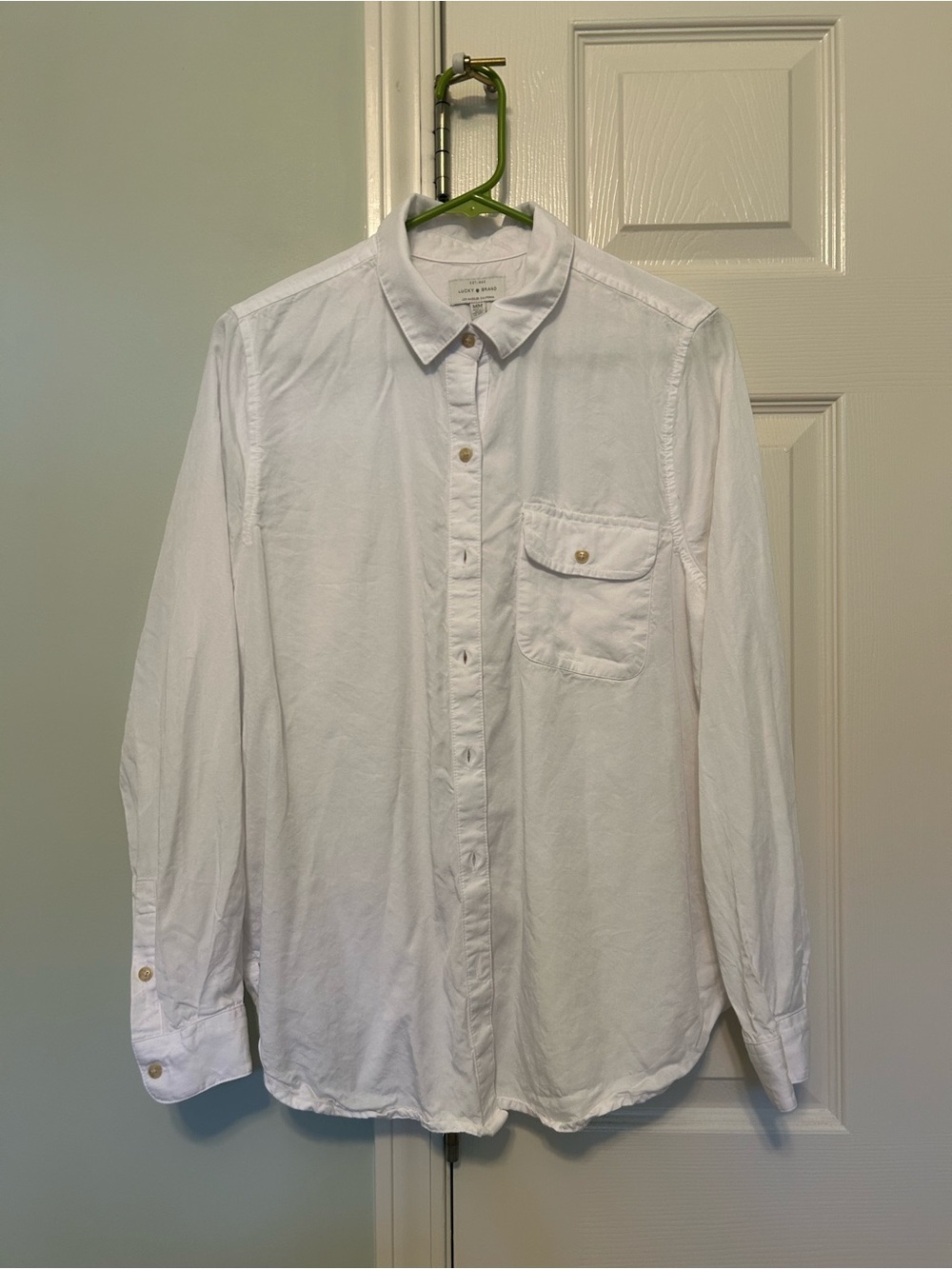 Lucky Brand White Long-Sleeve Button-Down Shirt